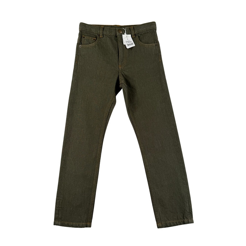 NWT Bonpoint Jagger Boys Size 8A Olive Green Organic Cotton Jeans Trousers
